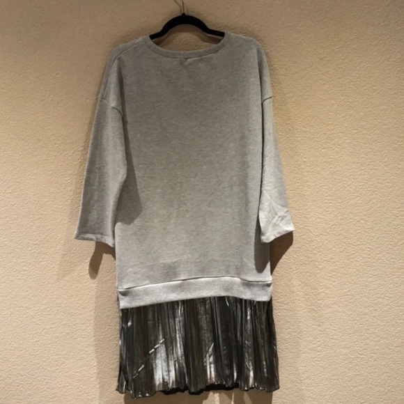 Know One Cares Metallic Sweatshirt Twofer Dress - Picture 9 of 10